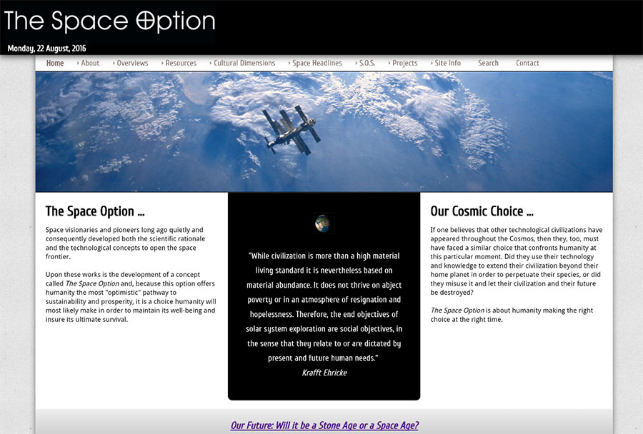 The Space Option Website